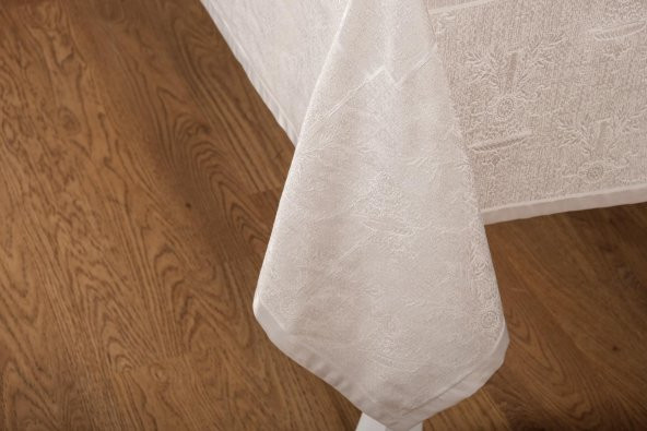 Finezza Ayda Lüx Jakar Polycotton Gri TP Kumaş  Masa Örtüsü 160x220 cm - 1248 - 5