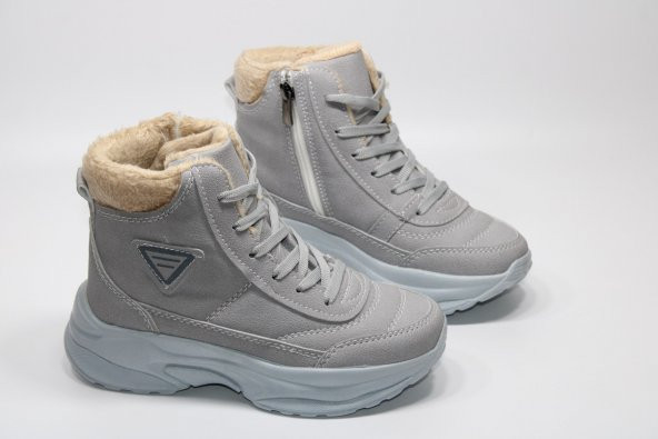 CASSO ORTOPEDİK HAFİF TABAN FERMUARLI KOLAY GİYİM YÜKSEK KALIN TABAN KIZ ÇOCUĞU KIŞLIK BOT