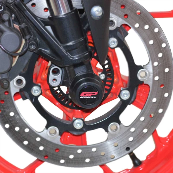 GP Kompozit Yamaha MT-25 2015-2024 Uyumlu Ön ve Arka Aks Koruma Takozu Seti Siyah - 7
