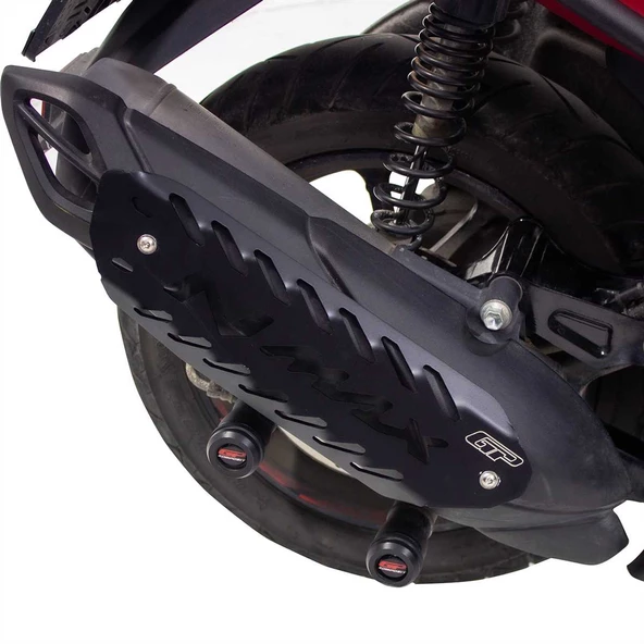 GP Kompozit Yamaha NMAX 125 / 155 2021-2024 Uyumlu Egzoz Koruma Kapağı Siyah - 7