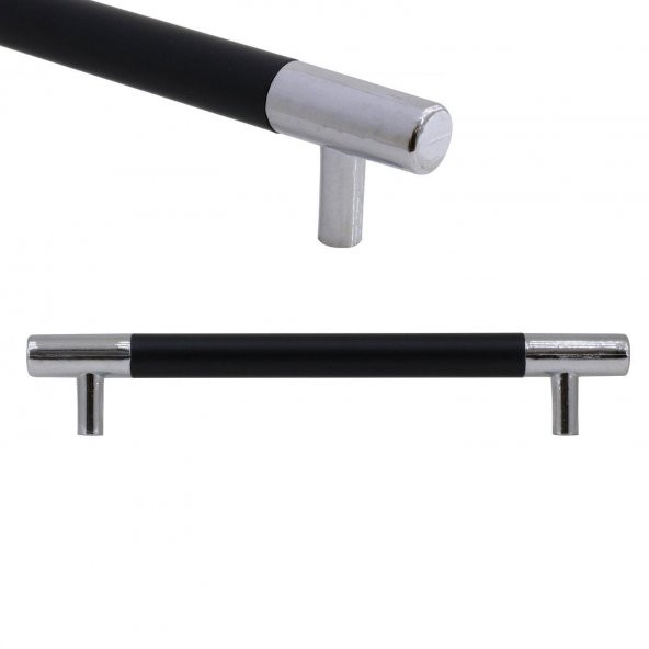 (KROM MAT SİYAH) Çekmece Dolap Kulpu Kulp 128 mm ürün görseli
