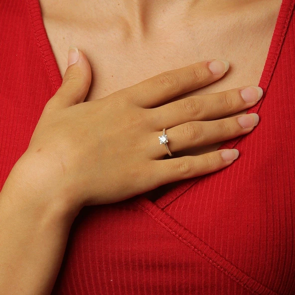 Gold Altın Tektaş Yüzük ürün görseli 1