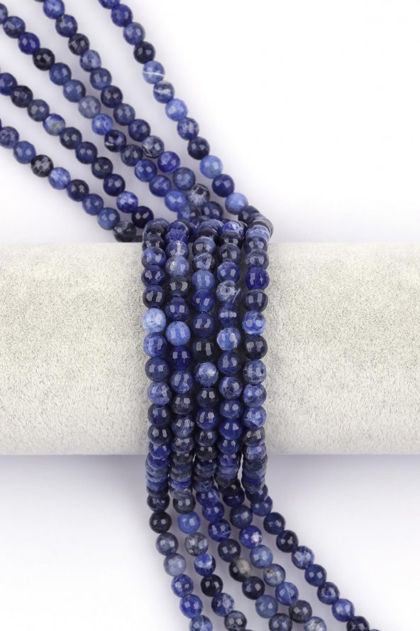 Sodalit Doğal Taş Dizi 6 mm Fasetli Küre Kesim ürün görseli