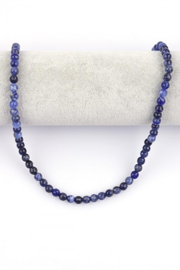 Sodalit Doğal Taş Dizi 6 mm Fasetli Küre Kesim - Resim 2