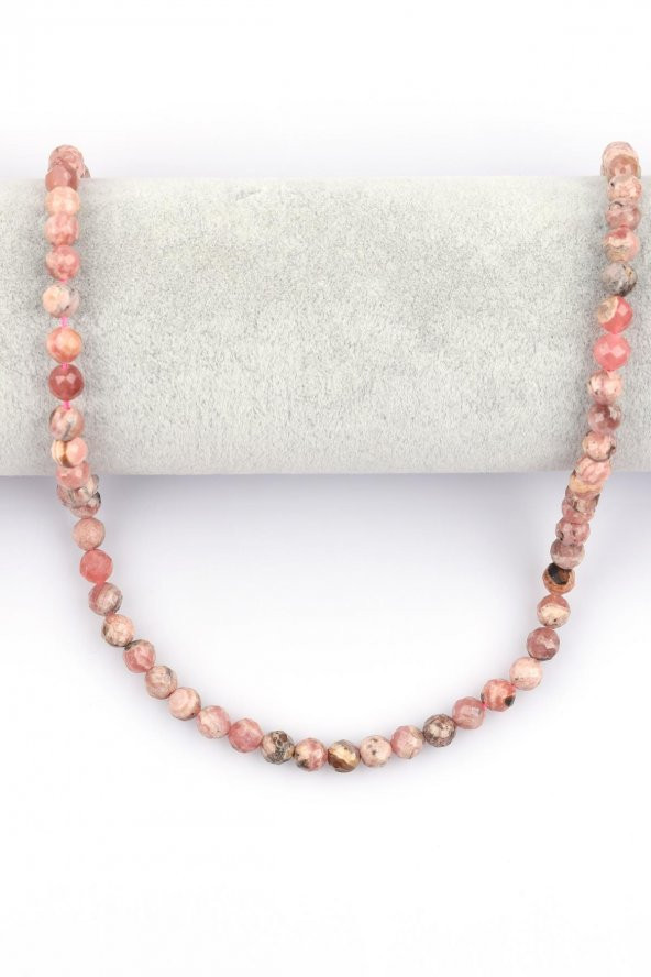 Rodokrozit Doğal Taş Dizi 6 mm Fasetli Küre Kesim - Resim 2