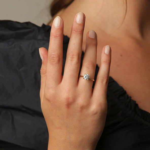 Gold Altın Tektaş Yüzük ürün görseli 1