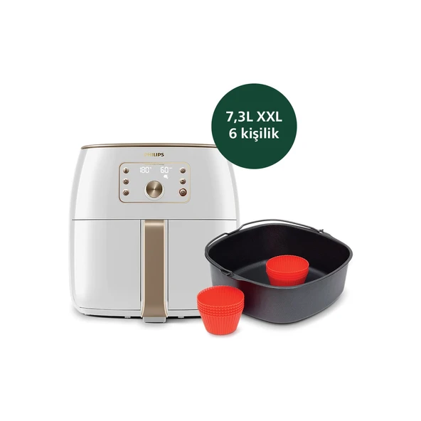 HD9870/20 Premium Airfryer XXL Beyaz Sıcak Hava Fritözü