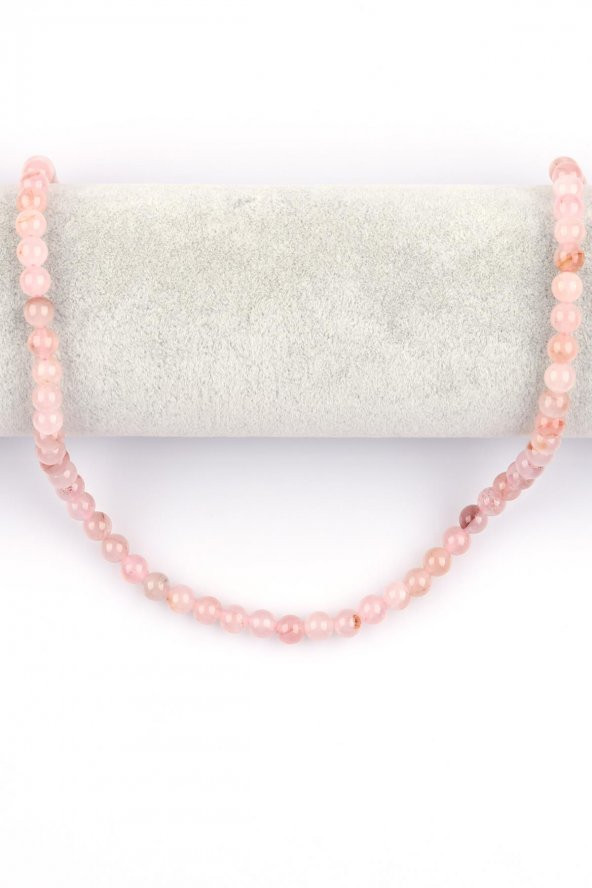 Madagaskar Pembe Kuvars Doğal Taş Dizi 6 mm Küre Kesim - Resim 2