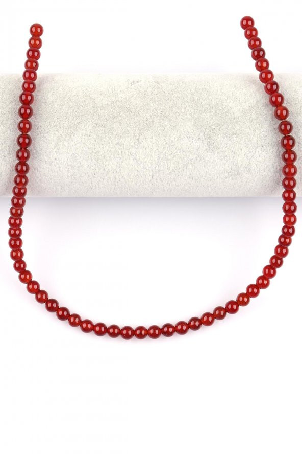 Akik ( A Kalite ) Doğal Taş Dizi 6 mm Küre Kesim - Resim 2