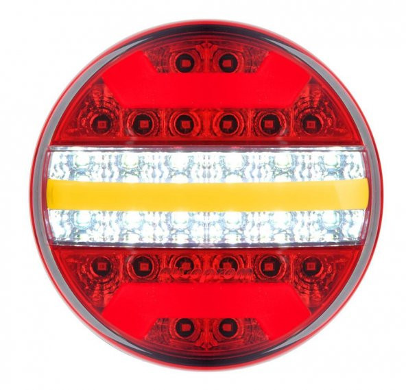 YUVARLAK LED STOP LAMBASI 24 VOLT 5 FONKSİYON NEON DİNAMİK SİNYAL