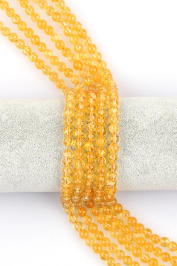 Sitrin (  AB Kalite ) Doğal Taş Dizi 6 mm Küre Kesim