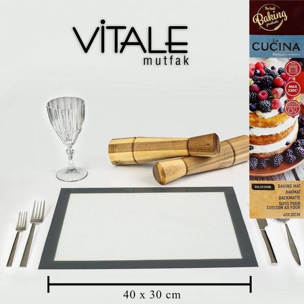 Vitale Silikon Pişirme Matı 40x30 cm AK.JF170481260