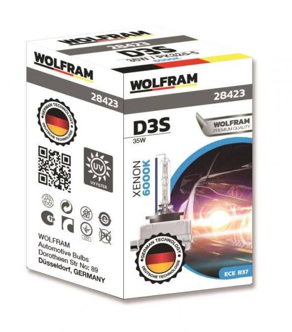 WOLFRAM D3S 6000K XENON FAR AMPULÜ FAZLA IŞIK MADE IN GERMANY