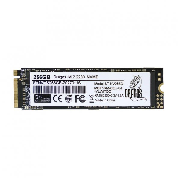 Dragos MadAxe R M2SSD NVME/256G Sata3 1125/1141Mbs 256GB M2 SSD - 2