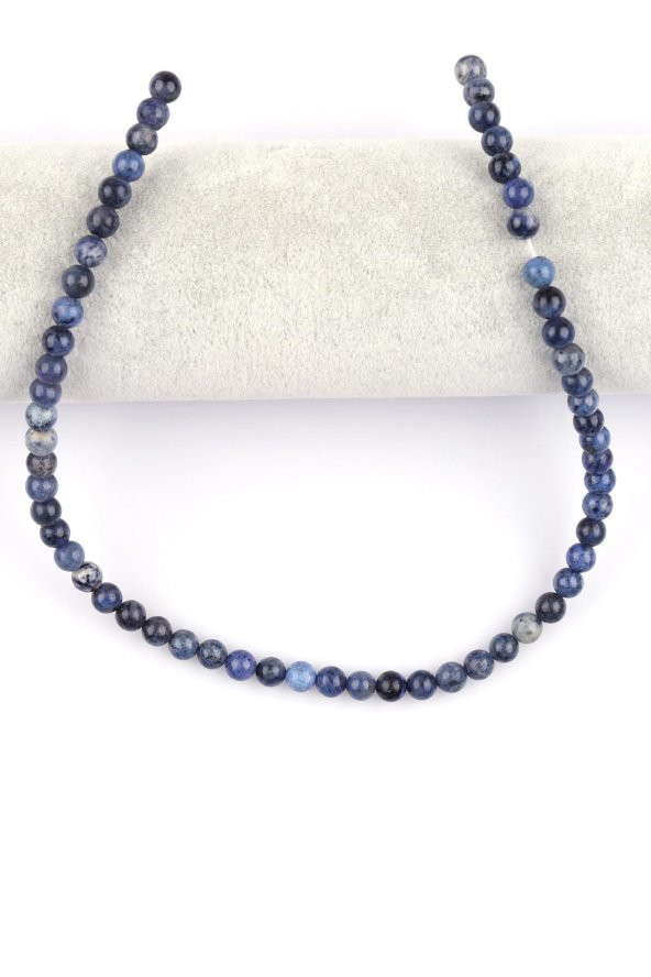 Dumortierite Doğal Taş Dizi 6 mm Küre Kesim - Resim 2
