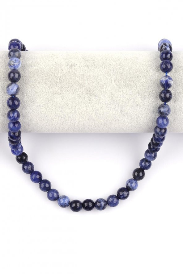 Sodalit Doğal Taş Dizi 8 mm Fasetli Küre Kesim - Resim 2