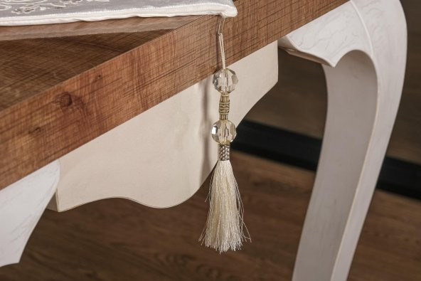 Finezza Ambra Kadife Nakışlı Runnerlı Krem Salon Takımı 4 Parça - 1249 - 7