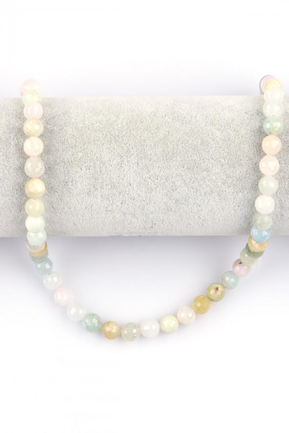 Akuamarin – Heliodor – Morganit Doğal Taş Dizi 8 mm Fasetli Küre Kesim - Resim 2