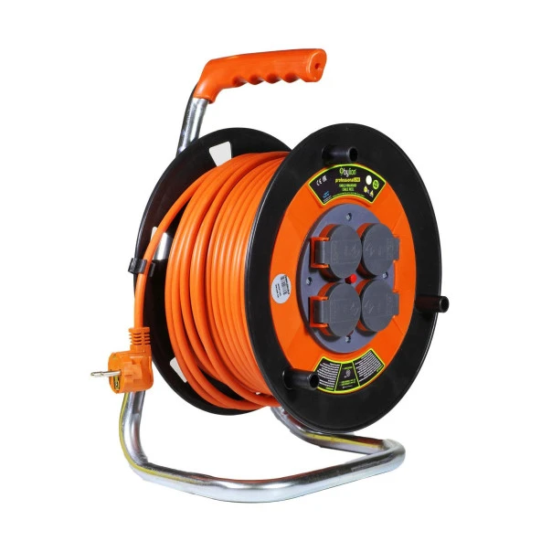Bylion 20 Metre 3x1.5 mm Seyyar Makaralı Uzatma Kablosu Kapaklı Termal Sigortalı - 3