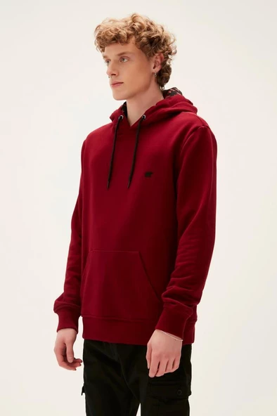 Bad Bear Bad Neck Kapüşonlu Erkek Lava Sweatshirt Bordo - 2