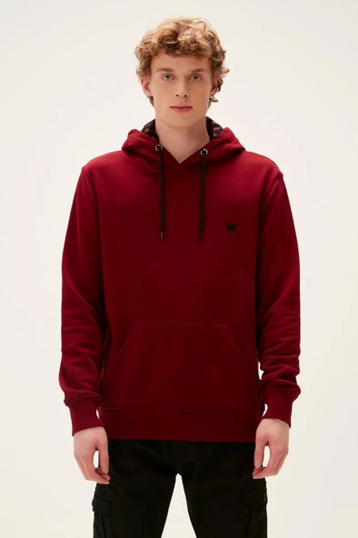 Bad Bear Bad Neck Kapüşonlu Erkek Lava Sweatshirt Bordo