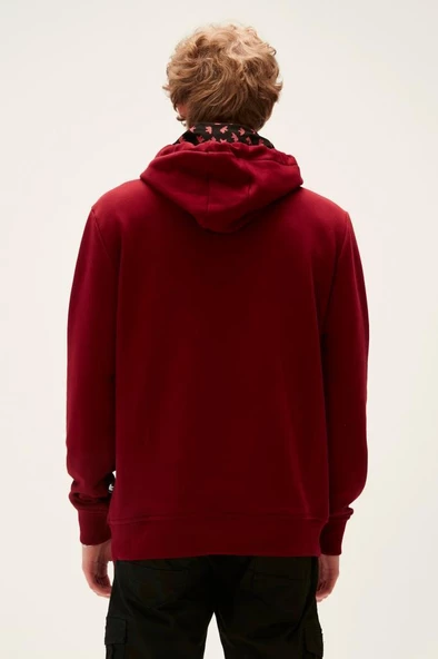 Bad Bear Bad Neck Kapüşonlu Erkek Lava Sweatshirt Bordo - 5