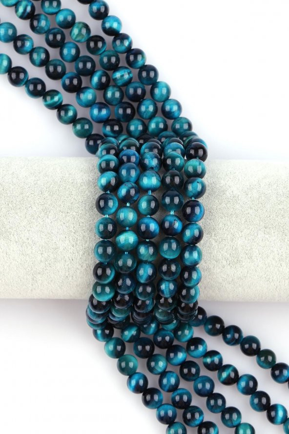 Turkuaz Kaplan Gözü Doğal Taş 8 mm Küre Kesim ürün görseli