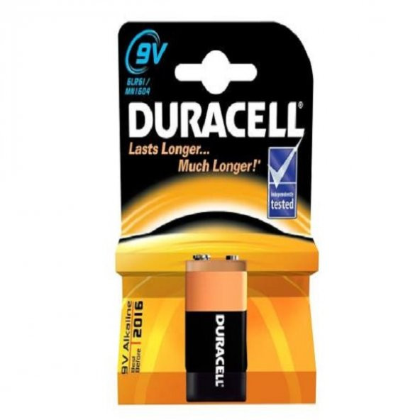 Duracell Alkalin 9 Volt Pil 1 li Kartela