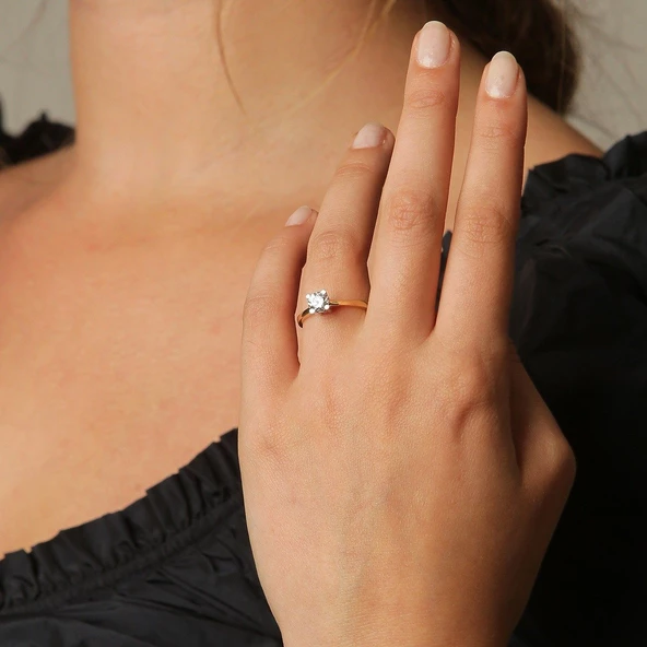 Gold Altın Tektaş Yüzük ürün görseli 1