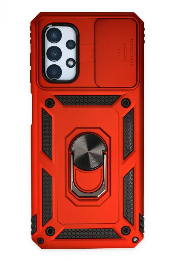 Samsung Galaxy A33 Kılıf Pars Lens Yüzüklü Standlı Silikon Kılıf - Resim 3