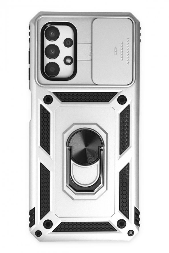 Samsung Galaxy A33 Kılıf Pars Lens Yüzüklü Standlı Silikon Kılıf - Resim 9