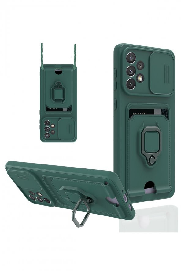 Samsung Galaxy A33 Kılıf Zuma Kamera Sürgülü İpli Silikon Kılıf - 4