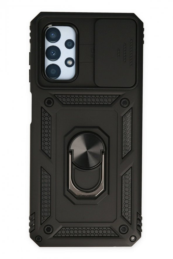 Samsung Galaxy A13 Kılıf Pars Lens Yüzüklü Standlı Silikon Kılıf