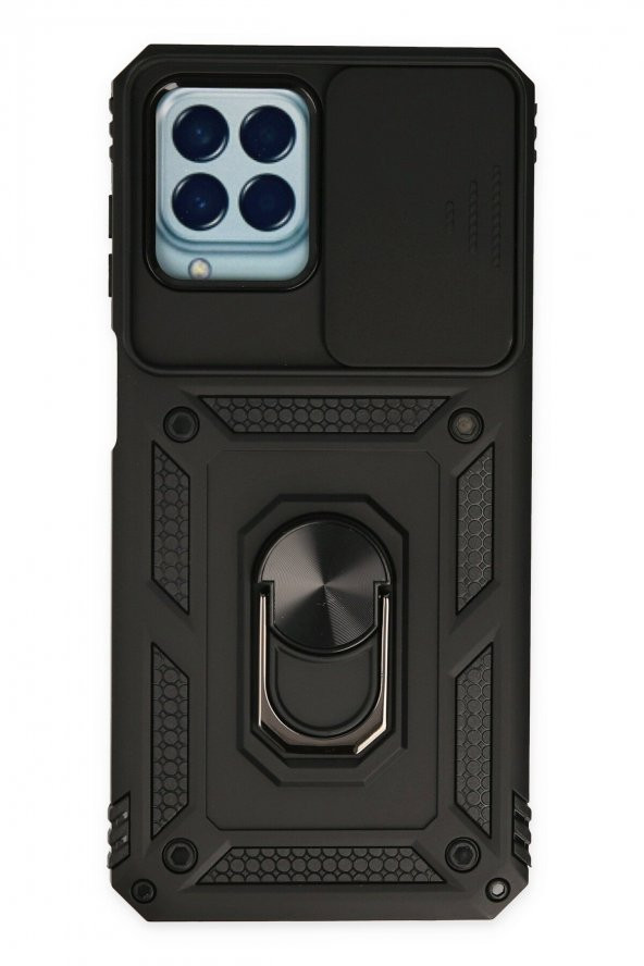 Samsung Galaxy M33 Kılıf Pars Lens Yüzüklü Standlı Silikon Kılıf