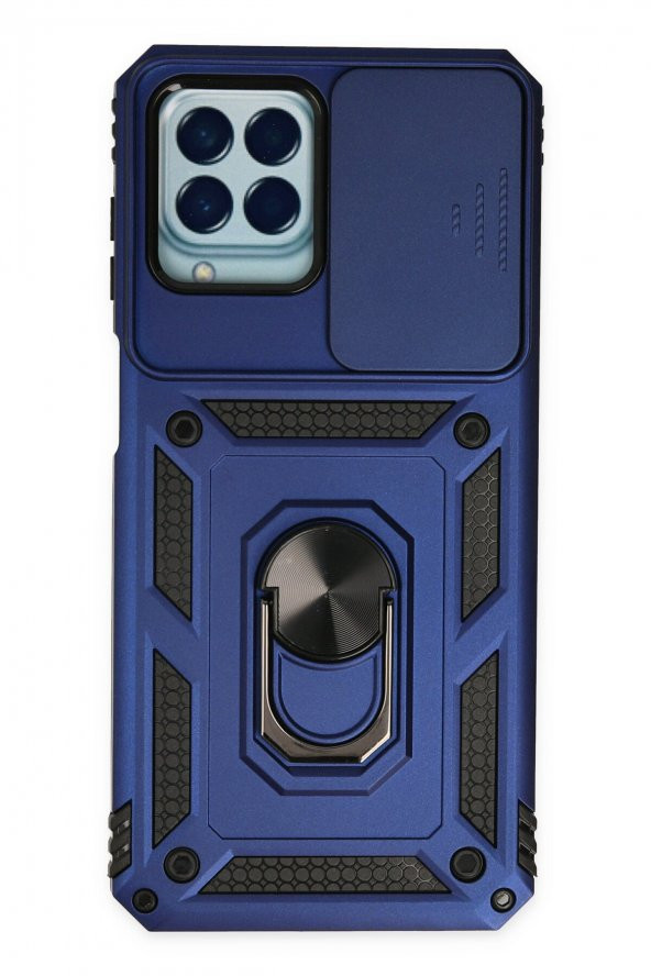 Samsung Galaxy M33 Kılıf Pars Lens Yüzüklü Standlı Silikon Kılıf - 4