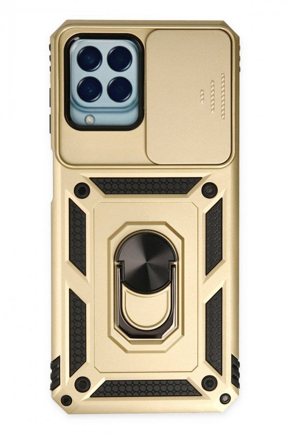 Samsung Galaxy M33 Kılıf Pars Lens Yüzüklü Standlı Silikon Kılıf - 5
