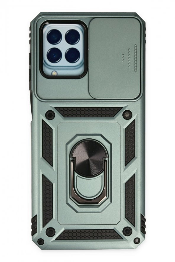 Samsung Galaxy M33 Kılıf Pars Lens Yüzüklü Standlı Silikon Kılıf - 6