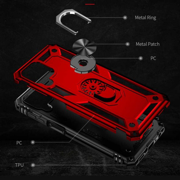 Samsung Galaxy M33 Kılıf Sofya Yüzüklü Standlı Silikon Kılıf - Resim 5