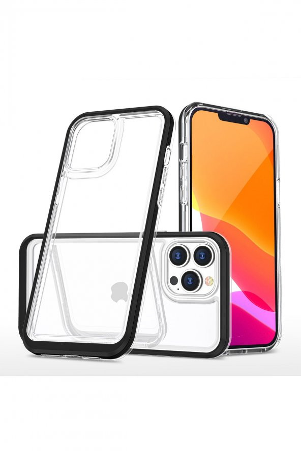 iPhone 13 Pro Kılıf Lims Arkası Şeffaf Tasarım Silikon Kılıf