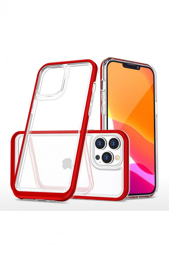 iPhone 13 Pro Kılıf Lims Arkası Şeffaf Tasarım Silikon Kılıf - 2