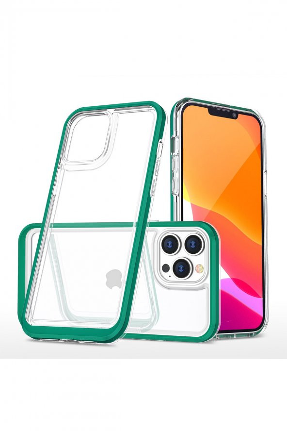 iPhone 13 Pro Kılıf Lims Arkası Şeffaf Tasarım Silikon Kılıf - 6