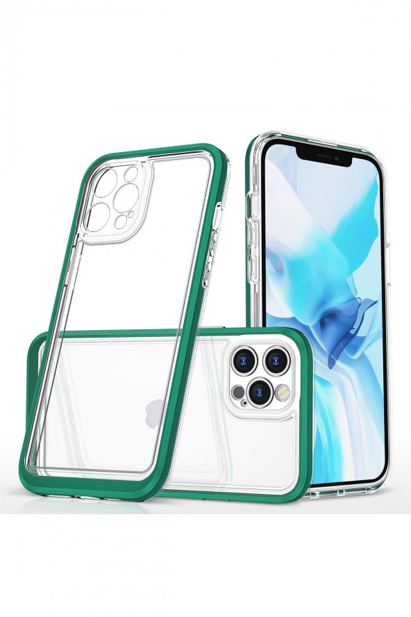 iPhone 12 Pro Kılıf Lims Arkası Şeffaf Tasarım Silikon Kılıf - 6