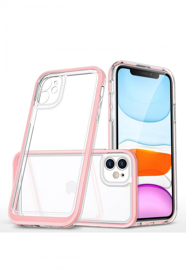 iPhone 11 Kılıf Lims Arkası Şeffaf Tasarım Silikon Kılıf - Resim 5