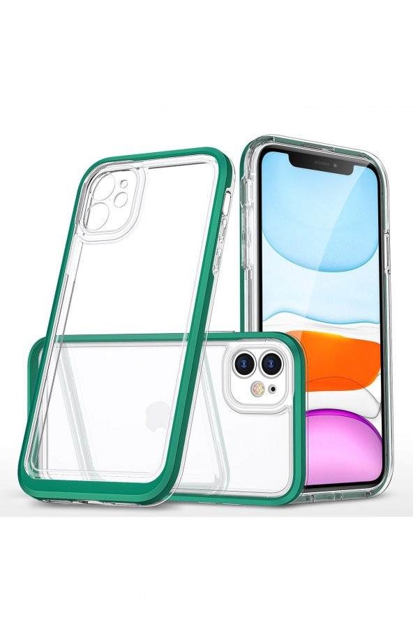 iPhone 11 Kılıf Lims Arkası Şeffaf Tasarım Silikon Kılıf - Resim 6