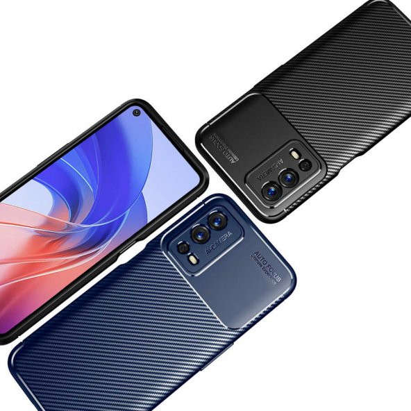 Oppo A55 4G Kılıf Focus Karbon Kamera Korumalı Silikon Kılıf - 3