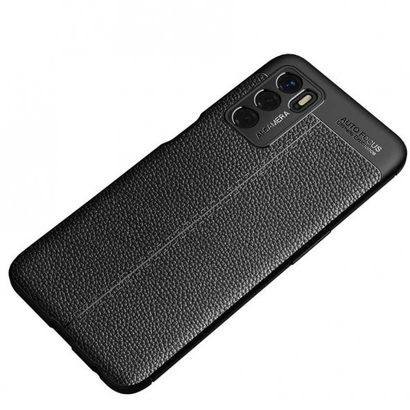 Oppo A16 Kılıf Focus Derili Kamera Korumalı Silikon Kılıf - 6