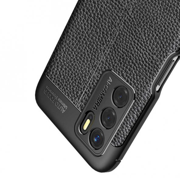 Oppo A16 Kılıf Focus Derili Kamera Korumalı Silikon Kılıf - 10