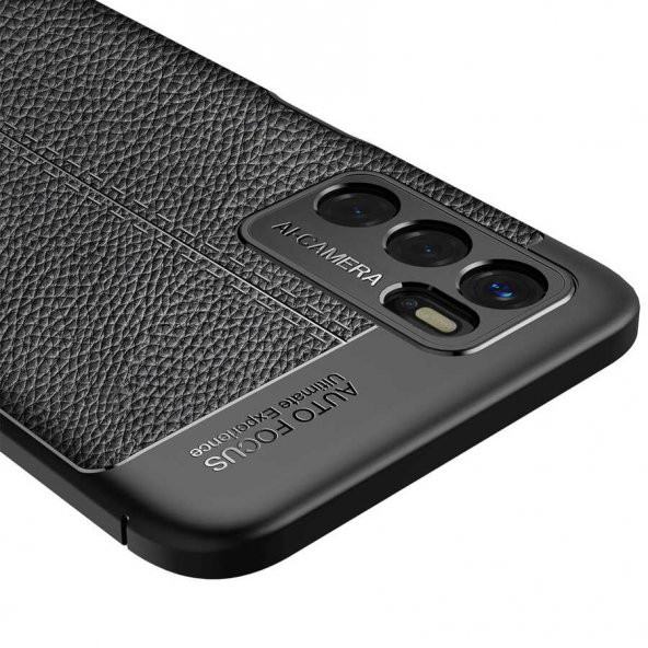 Oppo A16 Kılıf Focus Derili Kamera Korumalı Silikon Kılıf - 11