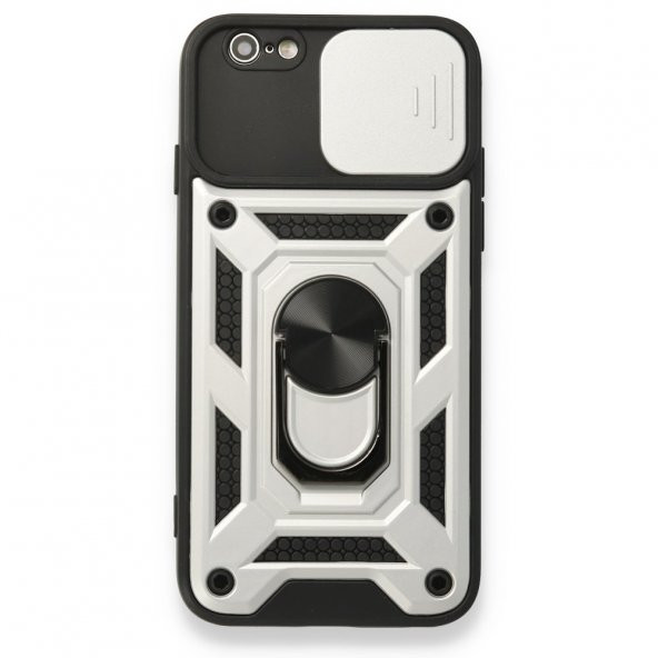 iPhone 6 Kılıf Pars Lens Yüzüklü Standlı Silikon Kılıf - Resim 3