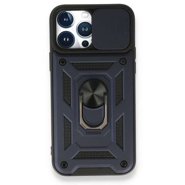 iPhone 13 Pro Max Kılıf Pars Lens Yüzüklü Standlı Silikon Kılıf - 5
